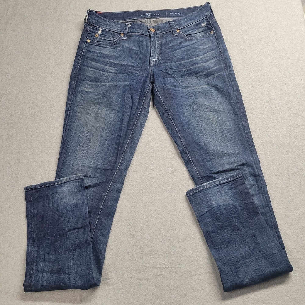7 For All Mankind Roxanne Slim Straight Jeans Dark Wash Size 27 Classic